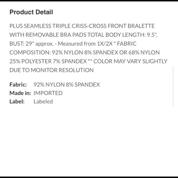 Zennan Outfitters PLUS Criss Cross Bralette - Picture 4 of 4